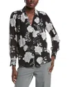 Anne Klein Printed Blouse In Black