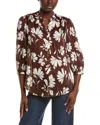 Anne Klein Printed Blouse In Brown