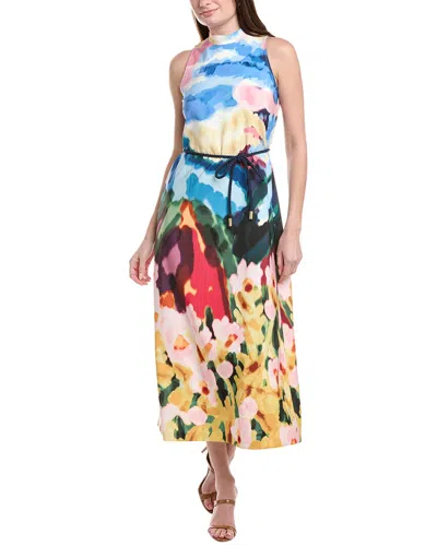 ANNE KLEIN ANNE KLEIN PRINTED LAGUNA SCUBA SLEEVELESS MOCK NE