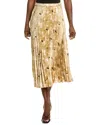 Anne Klein Pull-on Pleated Midi Skirt In Gold