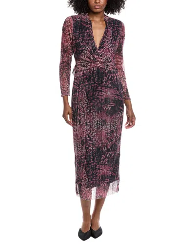 Anne Klein Printed Midi Dress In Purple