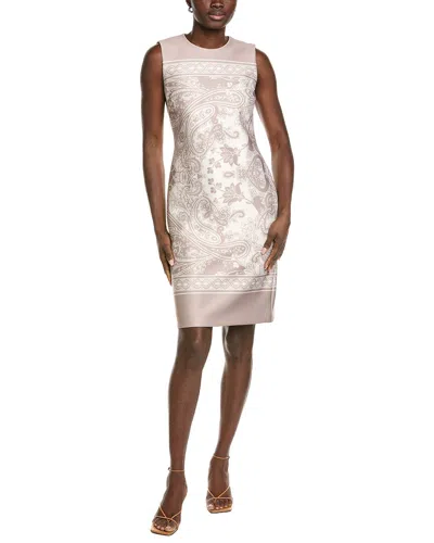 Anne Klein Printed Scuba Sheath Dress In Neutral