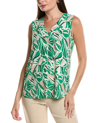 Anne Klein Printed Top In Green