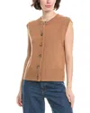 Anne Klein Button-up Sweater Vest In Brown