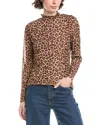 Anne Klein Long Sleeve Mock Neck Top In Brown