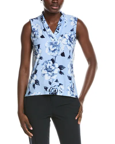 Anne Klein Printed Triple Pleat Top In Multi