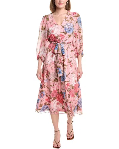 Anne Klein Printed Wrap Dress In Multi