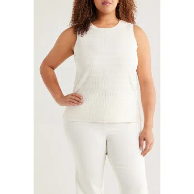 Anne Klein Pucker Wave Sweater Tank In Light Dune