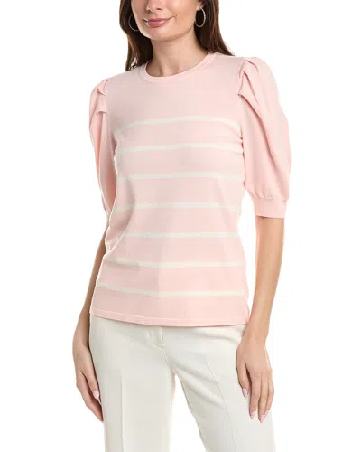 Anne Klein Puff Sleeve Sweater In Pink