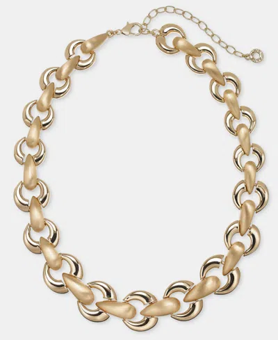 Anne Klein Puffy Linked Collar Necklace, 16" + 3" Extender In Gold