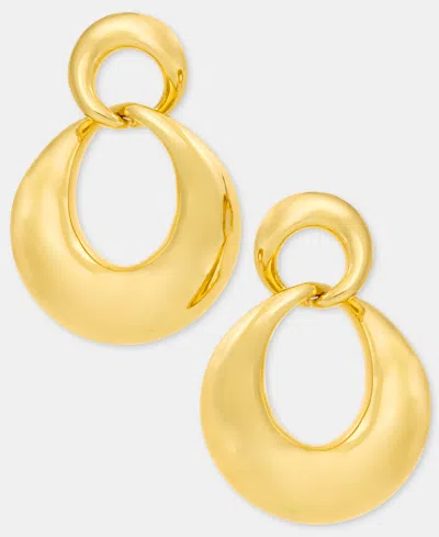 Anne Klein Puffy Linked Drop Earrings In Gold