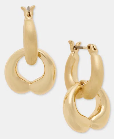 Anne Klein Puffy Linked Drop Earrings In Gold