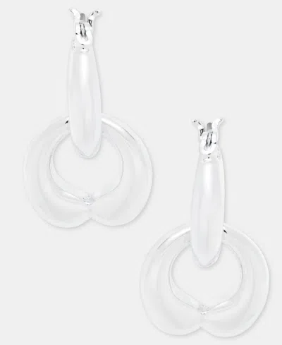 Anne Klein Puffy Linked Drop Earrings In White