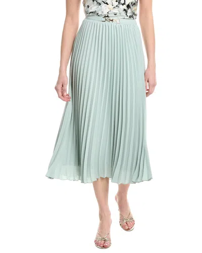 Anne Klein Pull On Belt Pleated Skirt In Blue