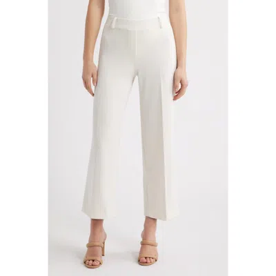 Anne Klein Pull-on Crop Wide Leg Jeans In White Dove