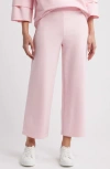 Anne Klein Pull-on Crop Wide Leg Pants In Peony Pink