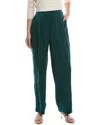 Anne Klein Pull-on High-rise Wide Leg City Satin Pant In Green