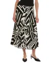 ANNE KLEIN PULL-ON PLEATED A-LINE SKIRT