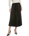 Anne Klein Pull-on Pleated Skirt In Black