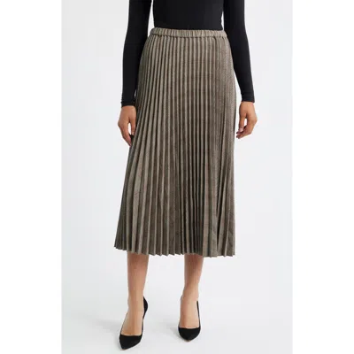 Anne Klein Pull-on Pleated Skirt In Gray