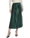 Anne Klein Pull-on Pleated Skirt In Green