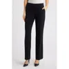 Anne Klein Pull-on Straight Leg Pants In Anne Black