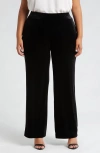 Anne Klein Plus Size Compression Pull-on Wide-leg Trousers In Anne Black