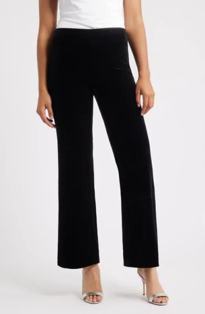 Anne Klein Pull-on Wide Leg Pants In Black
