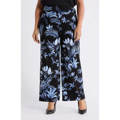 Anne Klein Pull-on Wide Leg Pants In Black