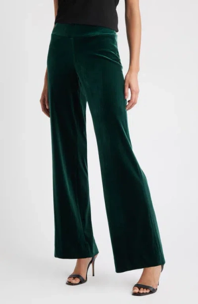 Anne Klein Pull-on Wide Leg Pants In Green