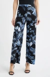 Anne Klein Pull-on Wide Leg Pants In Multi