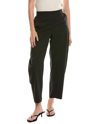 Anne Klein Pull-on Barrel Leg Poplin Pant In Black