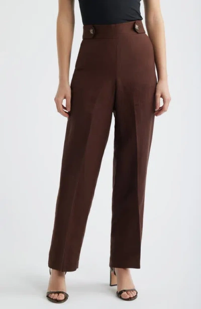 Anne Klein Pull-on Crop Wide Leg Pants In Brown