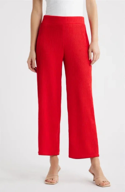 Anne Klein Pull-on Crop Wide Leg Pants In Red