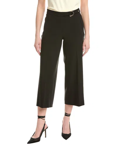 Anne Klein Pull-on Extended Tab Wide Leg Crop Pant In Black