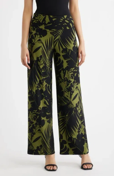 Anne Klein Pull-on High Waist Wide Leg Palazzo Pants In Multi
