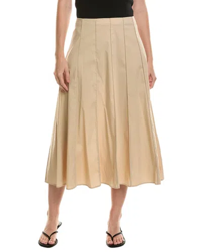 Anne Klein Pull-on Paneled A Line Midi Skirt In Neutral