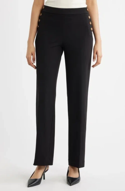 Anne Klein Pull-on Sailor Pants In Black