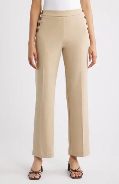 Anne Klein Pull-on Sailor Pants In Neutral