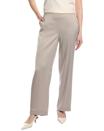 Anne Klein Pull-on Slash Pocket Wide Leg Pant In Gray