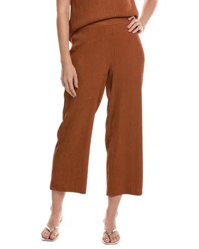 Anne Klein Pull-on Wide Leg Crop Pant In Brown