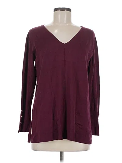 Pre-owned Anne Klein Pullover Sweater In Burgundy