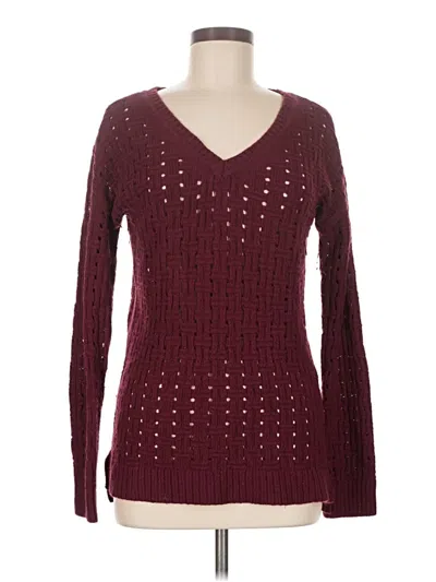 Pre-owned Anne Klein Pullover Sweater In Burgundy