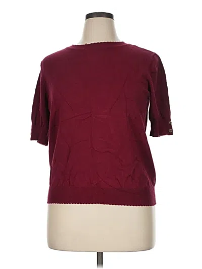 Pre-owned Anne Klein Pullover Sweater In Burgundy