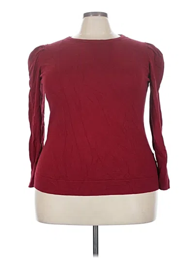 Pre-owned Anne Klein Pullover Sweater In Burgundy