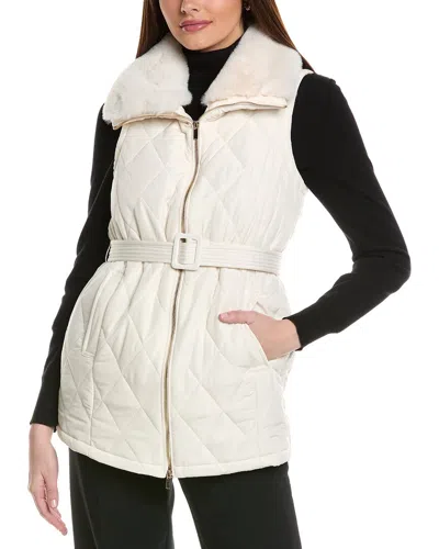 Anne Klein Quilted Vest In White