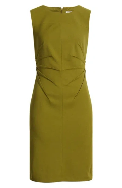 Anne Klein Radiant Pleat Scuba Crepe Sheath Dress In Green