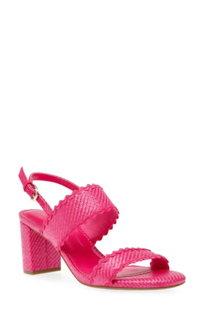 Anne Klein Raine Raffia Slingback Sandal In Pink Raffia