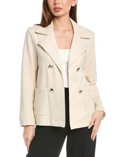 Anne Klein Relaxed Faux Double-breasted Jacket In Beige