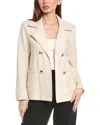 Shop Anne Klein Relaxed Faux Double-breasted Jacket In Beige